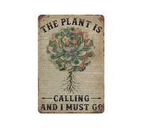 The Plant Is Calling, and I Must Go Cactus Poster Targa in metallo Targa in metallo retrò Pittura in ferro Giardino Garage Cucina Placca per uomini Cave Bar Cafe Shop Bagno Outdoor Street Home Wall Ar