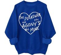 The Pleasure And The Agony's All Mine Felpa con cappuccio con grafica a cuore The Pleasure And The Agonys All Mine, Klein Blue., 3XL
