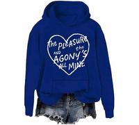 The Pleasure And The Agony's All Mine Felpa con cappuccio con grafica a cuore The Pleasure And The Agonys All Mine, Klein Blue-h, L