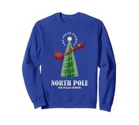 The Polar Express North Pole Felpa, Unisex per Adulti, Blu Reale, S