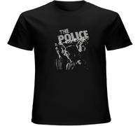 The Police Japanese Writing T-Shirt Metal Hard Rock Band Tops Casual Round Neck Easy Comfortable Tees Black XL