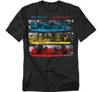 The Police Syncronicity Maglia T-Shirt Uomo Donna Maniche Corte Nera