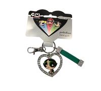 THE POWERPUFF GIRLS PORTACHIAVI E CIONDOLO IN METALLO CON STRASS