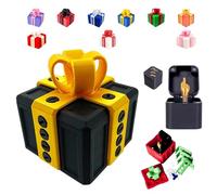 The Prank Box - Hilarious Screw Challenge with Middle Finger Surprise, The Annoying Present with Middle Finger, Prank Gift Box for Birthday, Christmas, Halloween(Black-Gold)