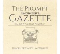 The Prompt Engineer's Gazette: AI Project Log & Prompt Library: Build Your Personal AI Knowledge Base with Daily AI Logs, Project Tracker, Monthly ... Platforms | Vintage Newspaper Style Journal