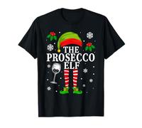 The Prosecco Elf Family Matching Christmas Wine Pajama Maglietta