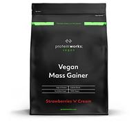 THE PROTEIN WORKS Mass Gainer Vegano Frullato di Proteine in Polvere Ipercalorico, Iperproteico, Ricco di Carboidrati, Mass Gainer, Panna & Fragole, 2 kg