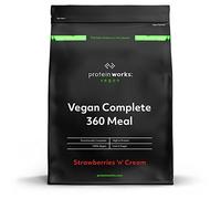 THE PROTEIN WORKS Pasto Completo 360 - Pasto Completo Equilibrato - 100% Vegano - Pasto Rapido e Conveniente Panna e Fragole - 1 kg