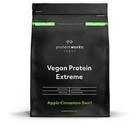 THE PROTEIN WORKS Proteina Vegana Extreme In Polvere - 100% a Base Vegetale - 5 Fonti Proteiche - Vitamine e Minerali Aggiunti - 7 Agitare - Girella Alla Mela E Cannella - 500 g