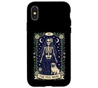 The Pug Mom Gothic Skeleton Rose Tarocchi Dog Lover Custodia per iPhone X/XS