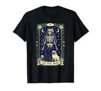 The Pug Mom Gothic Skeleton Rose Tarocchi Dog Lover Maglietta