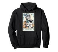The Pug Mom Scheletro Card Spooky Season Pug Mama Halloween Felpa con Cappuccio