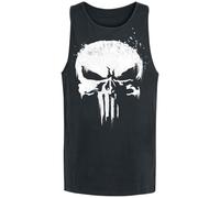 The Punisher Sprayed Skull Logo Uomo Canotte Nero L 100% Cotone Regular