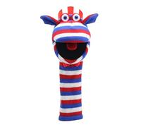 The Puppet Company Sammy Sockette, burattino colorato ed ecologico, con cappello a cilindro, cravatta e strisce audaci, gioco divertente e interattivo per bambini e adulti, realizzato con materiali