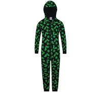 The PyjamaFactory, Pigiama intero in 100% cotone, motivo: scarpe e palloni da calcio Nero 13 anni