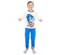 The PyjamaFactory - Pigiama lungo da 4 a 10 anni, motivo: Sonic The Hedgehog Let’s Do This, tema videogiochi, colore: bianco Blu 4-5 Anni