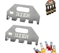 The Quad Beer Opener & Carrier, Beer Bottle Caddy Holder with Bottle Opener, Stainless Steel Beer Opener & Beer Holder with Handle, Portable Compact Bottle Opener for 4 Bottles (2PCS)