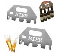 The Quad Beer Opener & Carrier, Beer Bottle Opener & Holder for 4 Bottles, 4-In-1 Stainless Steel Bottle Opener & Multi-Beer Holder Ultimate Party Tool (2pcs)