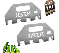 The Quad Beer Opener & Carrier, Beer Opener Carrier for 4 Bottles, Heavy Duty Stainless Steel Manual Can Openers, Gift Idea for Men, for Bbq, Parties (2PCS)