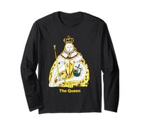 The Queen, Cool Hand Drawn Queen Cartoon Graphic Design Maglia a Manica