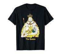 The Queen, Cool Hand Drawn Queen Cartoon Graphic Design Maglietta