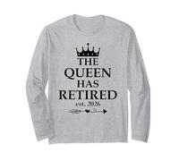 The Queen Has Retired Sign,Retired EST 2026 Retirement Women Maglia a Manica