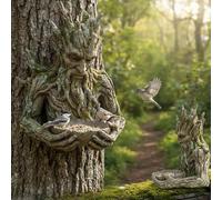 The Quiet Offering Tree-Integrated Bird Feeder Sculpture, Outdoor Millennial Ancient Tree Design, Hidden Keyhole Hanger for Yard, Patio & Garden, Rustic Ornament for Bird (1 pezzi)