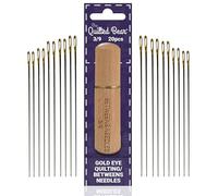The Quilted Bear Aghi per trapuntatura a mano 3/9-20 con occhio dorato in una custodia in legno incisa di alta qualità per trapuntatura e cucito (misure 3/9)