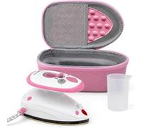 The Quilted Bear Mini Ferro da Stiro a Vapore Premium - Ferro da Viaggio per Cucito, Patchwork, Quilting e Vestiti - Con Custodia Rigida e Poggi Ferro (Rosa)