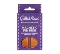 The Quilted Bear Piatto magnetico per spille, con 25 spilli con testa a perla e un pratico cassetto in plastica, per spilli da sartoria e accessori da cucito (oro rosa)