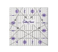 The Quilted Bear Righelli per trapuntatura - Righello per trapuntatura in acrilico trasparente, antiscivolo, patchwork e cucito con linee nere trasparenti e angoli di 30, 45 e 60 gradi (12.7x12.7 cm)