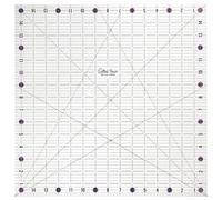 The Quilted Bear Righello per imbottiture in acrilico trasparente antiscivolo per quilting, patchwork e cucito con linee nere chiare e angoli di 30, 45 e 60 gradi (39,5 x 39,5 cm)