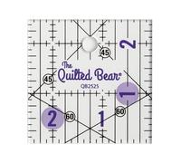 The Quilted Bear Righello per trapuntatura, in acrilico trasparente, antiscivolo, per quilting, patchwork e cucito, con linee nere trasparenti e angoli di 30, 45 e 60 gradi per una perfetta precisione