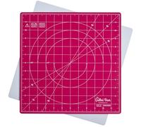 The Quilted Bear Rotating Cutting Mat 12" x 12" - Square 360° Rotating Self Healing Mat with Innovative Locking Mechanism for Quilting & Sewing Your Choice of Colours Available! (Pink)
