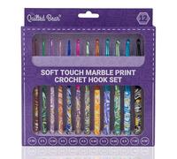 The Quilted Bear Set di aghi all'uncinetto - Stampa marmorizzata Premium Soft Grip con manico ergonomico in argilla polimerica 12 (2 mm, 2,5 mm, 3,5 mm, 4,5 mm, 5,5 mm, 6,5 mm, 7 mm e 8 mm)