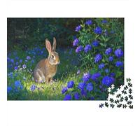 The Rabbit Among The Flowers1000 Pieces Jigsaw Puzzles for Adults And Kids Family Game Challenging Home Decors Great Gift Idea70x50cm/1000pcs
