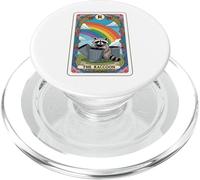 The Raccoon Tarocchi Arcobaleno Hippie Divertente Racoon PopSockets PopGrip per MagSafe