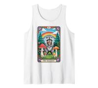 The Raccoon Tarocchi Carta Fungo Hippie Divertente Racoon Canotta