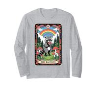 The Raccoon Tarocchi Carta Fungo Hippie Divertente Racoon Maglia a Manica