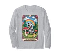 The Raccoon Tarocchi Carta Fungo Hippie Divertente Racoon Maglia a Manica