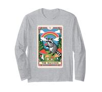 The Raccoon Tarocchi Carta Fungo Hippie Divertente Racoon Maglia a Manica