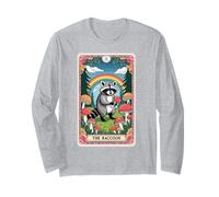 The Raccoon Tarocchi Carta Fungo Hippie Divertente Racoon Maglia a Manica