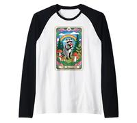 The Raccoon Tarocchi Carta Fungo Hippie Divertente Racoon Maglia con Maniche Raglan