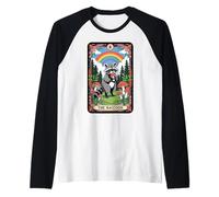 The Raccoon Tarocchi Carta Fungo Hippie Divertente Racoon Maglia con Maniche Raglan