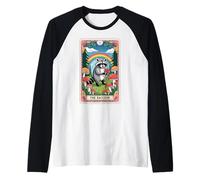 The Raccoon Tarocchi Carta Fungo Hippie Divertente Racoon Maglia con Maniche Raglan