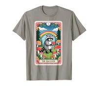 The Raccoon Tarocchi Carta Fungo Hippie Divertente Racoon Maglietta