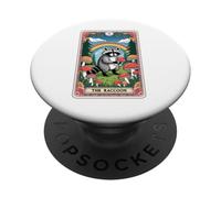 The Raccoon Tarocchi Carta Fungo Hippie Divertente Racoon PopSockets PopGrip Adesivo