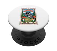 The Raccoon Tarocchi Carta Fungo Hippie Divertente Racoon PopSockets PopGrip Adesivo
