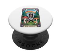 The Raccoon Tarocchi Carta Fungo Hippie Divertente Racoon PopSockets PopGrip Adesivo