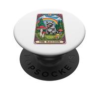 The Raccoon Tarocchi Carta Fungo Hippie Divertente Racoon PopSockets PopGrip Adesivo
